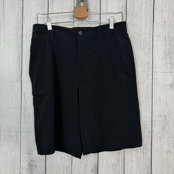 Columbia Men's W30 Black PFG Bermuda Shorts Outdoors Chino Hiking Hunting - Picture 1 of 6
